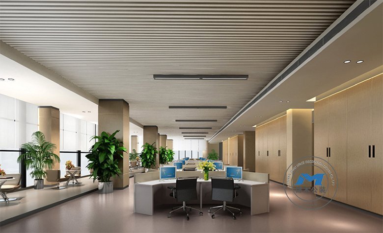 企業(yè)總部辦公樓辦公裝修設計效果開放辦公區(qū)