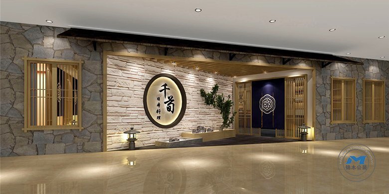 日韓料理餐廳裝修設(shè)計(jì)入口效果圖